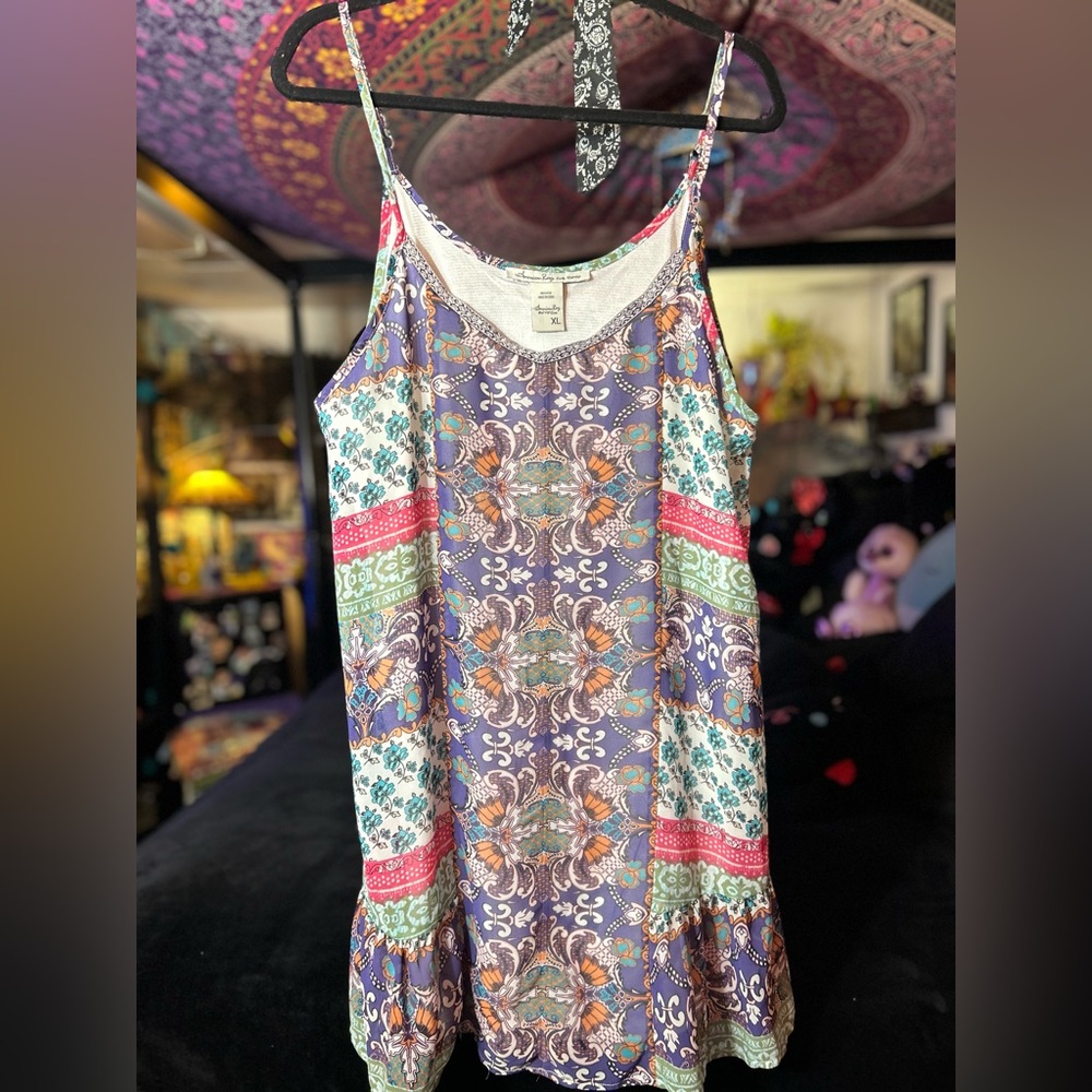 American Rag Multicolor for patched baby doll dress🌸💜🌸